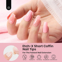 Beetles Gel Nail Tips 12 tallas, 288 piezas para ajustar talla rápidamente