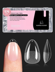 Beetles Gel Nail Tips caja de 576 puntas cortas con acabado natural