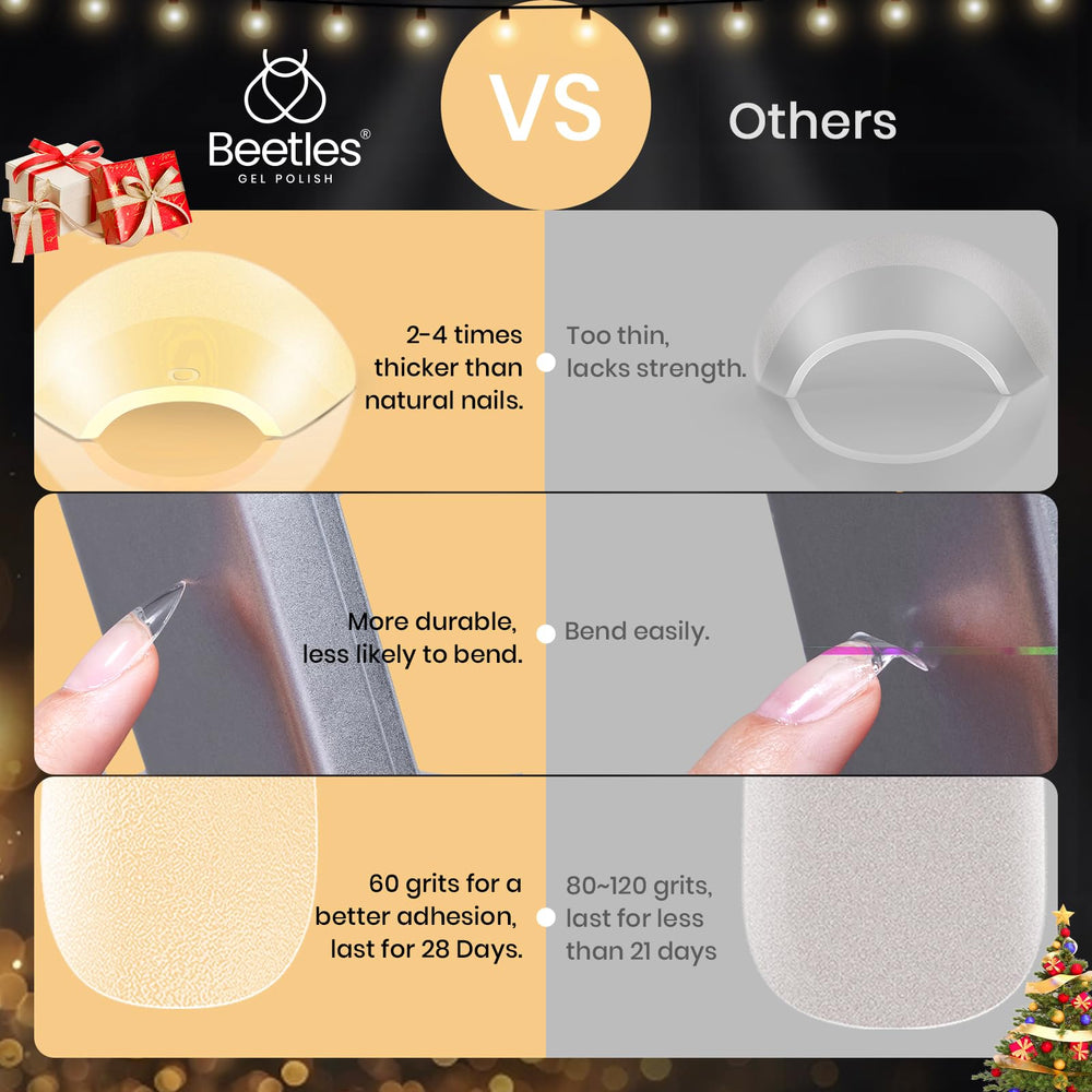 Beetles Gel Nail Tips Acabado Brillante para un look pulido