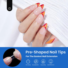 Beetles Gel Nail Tips cobertura total transparentes, aspecto natural y duradero