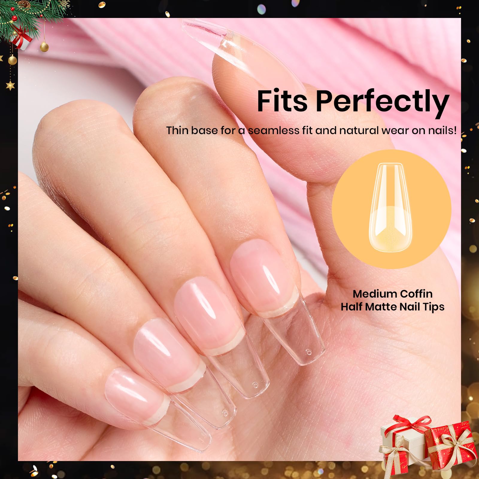 Beetles Gel Nail Tips Etch X PMMA ligero y transpirable para uñas naturales.