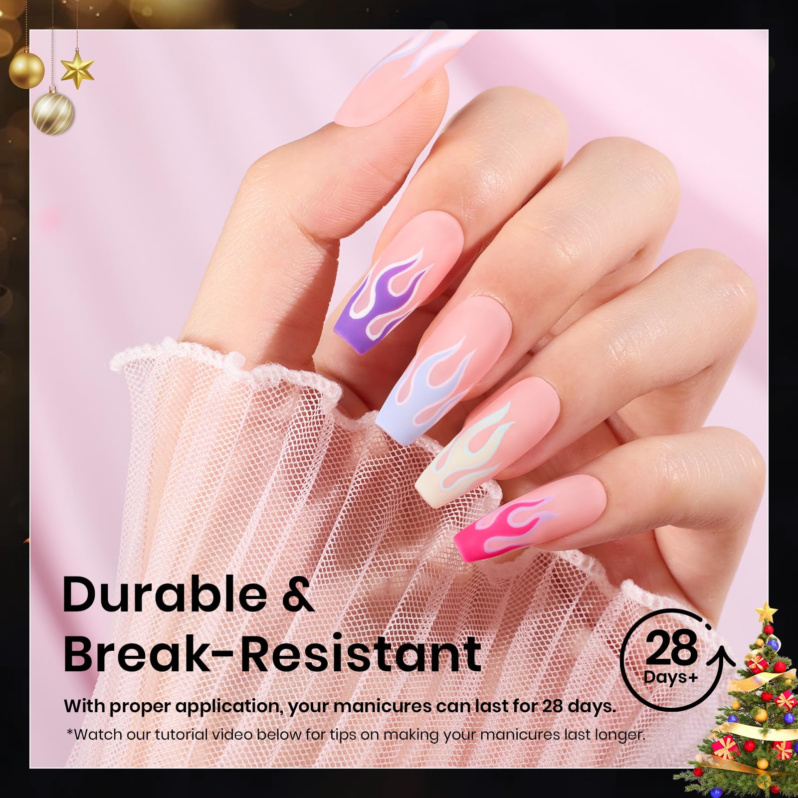 Beetles Gel Nail Tips Etch X resistencia a roturas para uñas extendidas fiables.