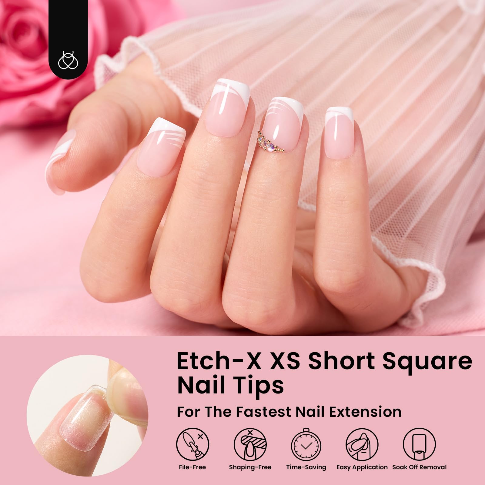 Beetles Gel Nail Tips preformadas, no requieren limado.