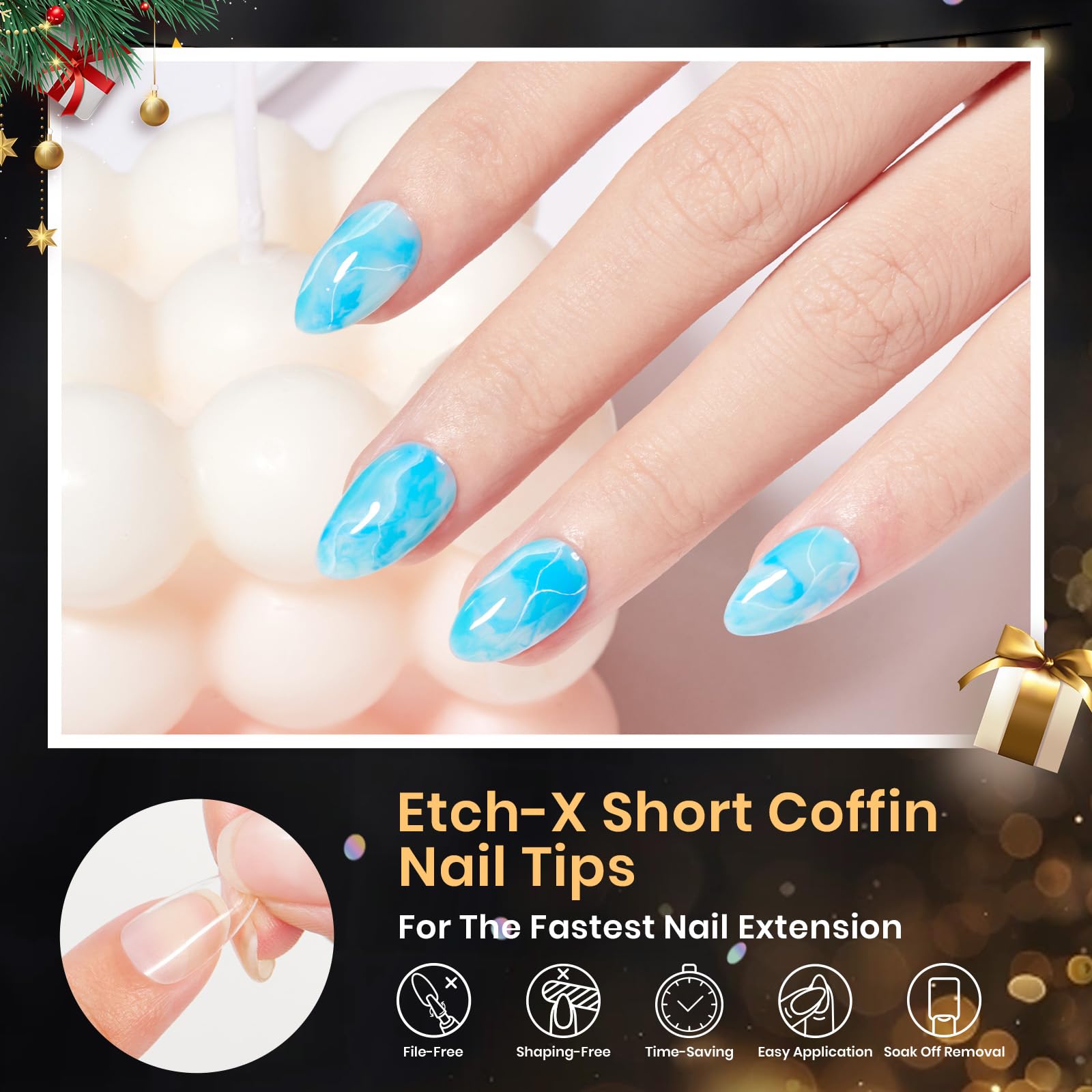 Beetles Gel Nail Tips 12 sizes labeled for precise fit and comfortable wear.