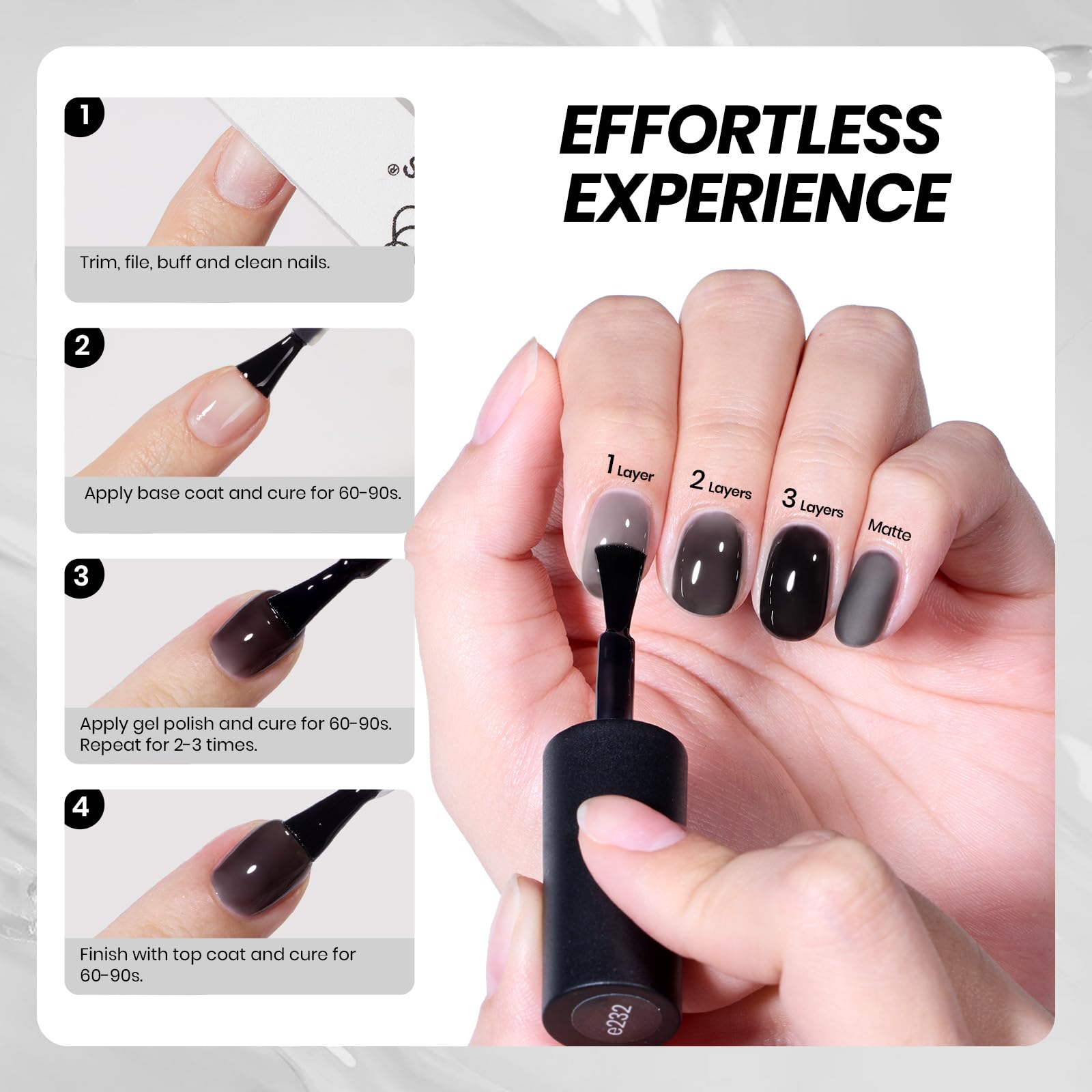 Beetles Gel Negro Jelly, nota cálida para evitar espesamiento y mejorar la consistencia.