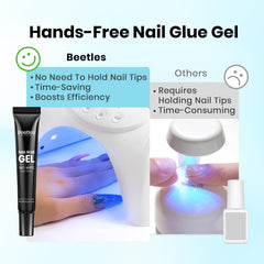 Beetles gel pegamento uñas curado con luz ultravioleta o LED, aplicación precisa.