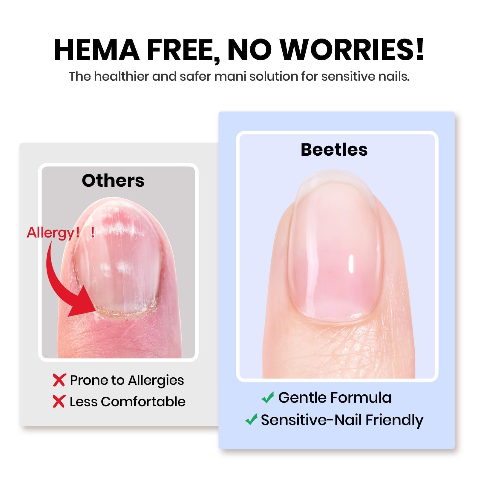 Beetles Gel Pegamento Uñas: duración de hasta tres semanas para estilos duraderos.