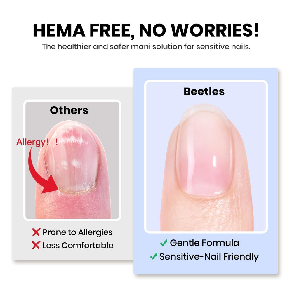 Beetles Gel Pegamento Uñas: duración de hasta tres semanas para estilos duraderos.