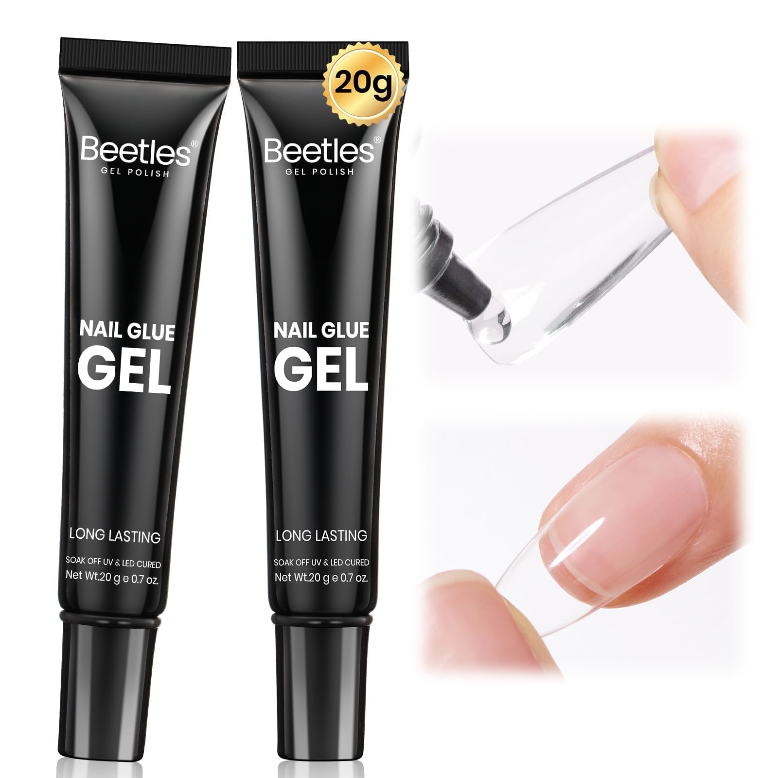 Beetles Gel: pegamento para uñas sólido para fijación estable de uñas falsas.