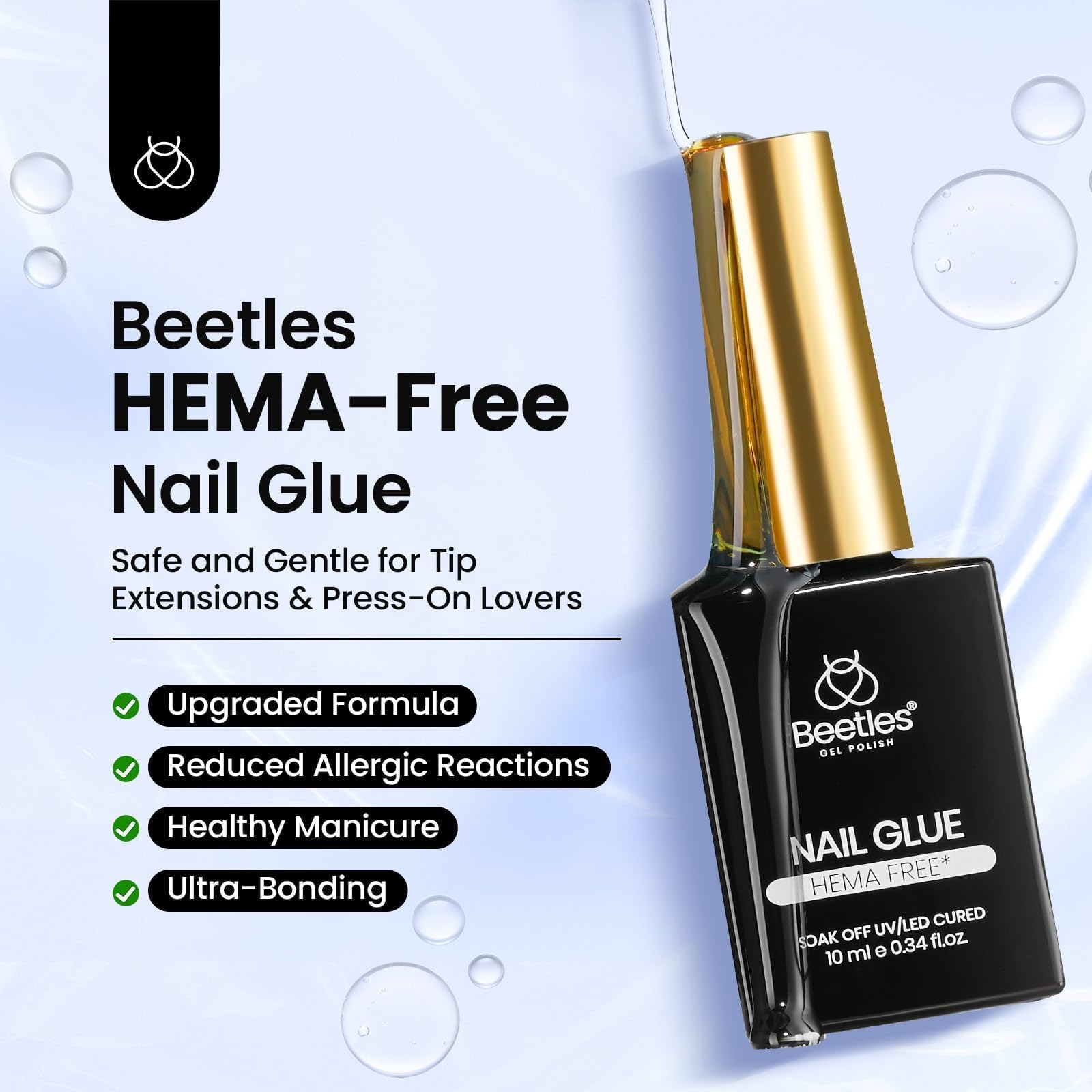 Beetles Gel Pegamento Uñas: sujeción fuerte para uñas que duran.