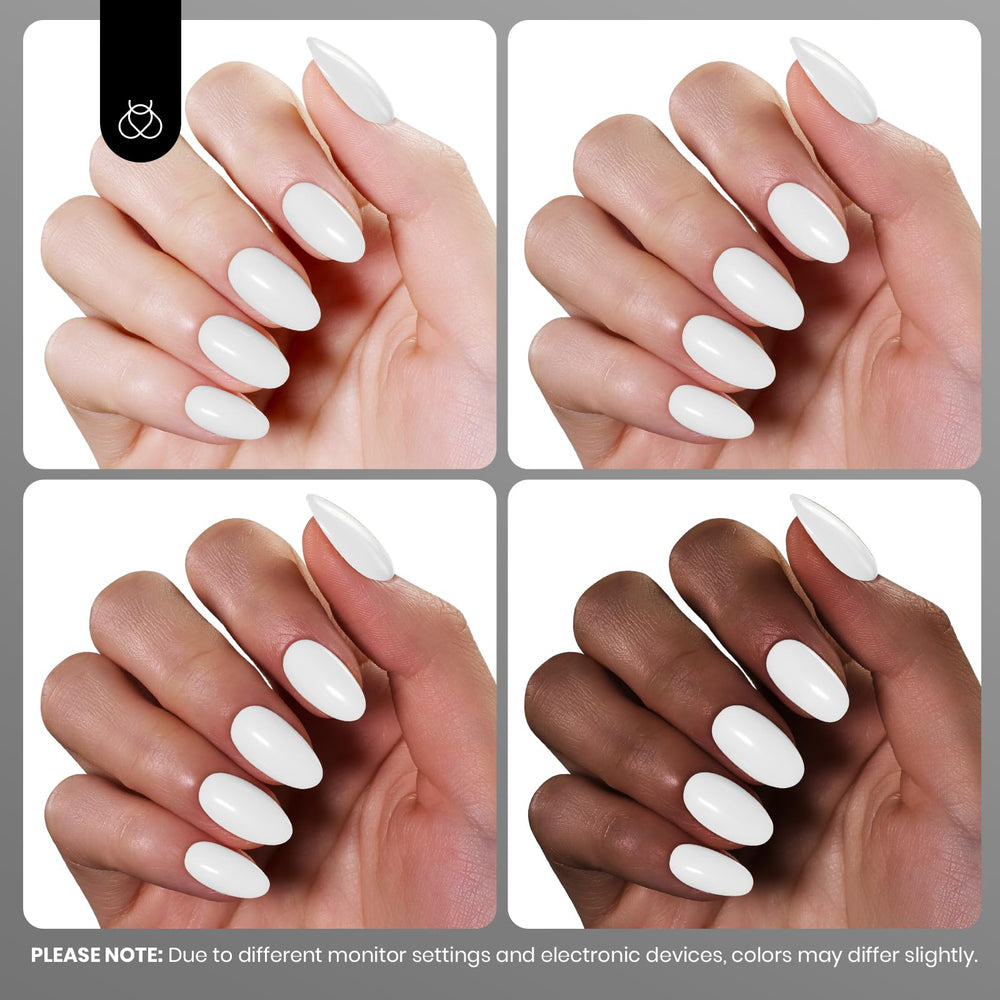 Beetles White Gel Polish: acabado liso y duradero, apariencia brillante.