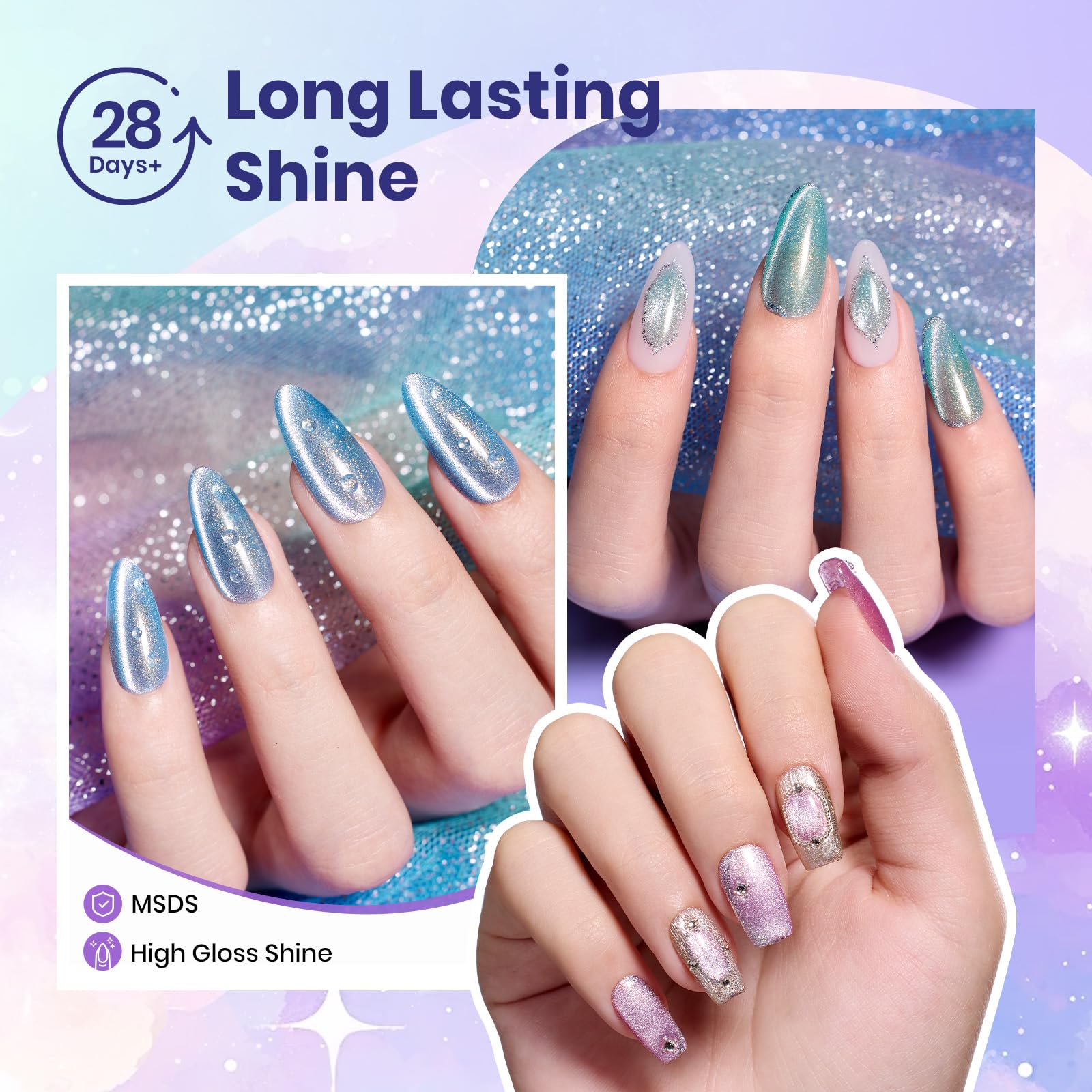 Beetles Gel Polish azul océano, acabado brillante y cobertura uniforme.