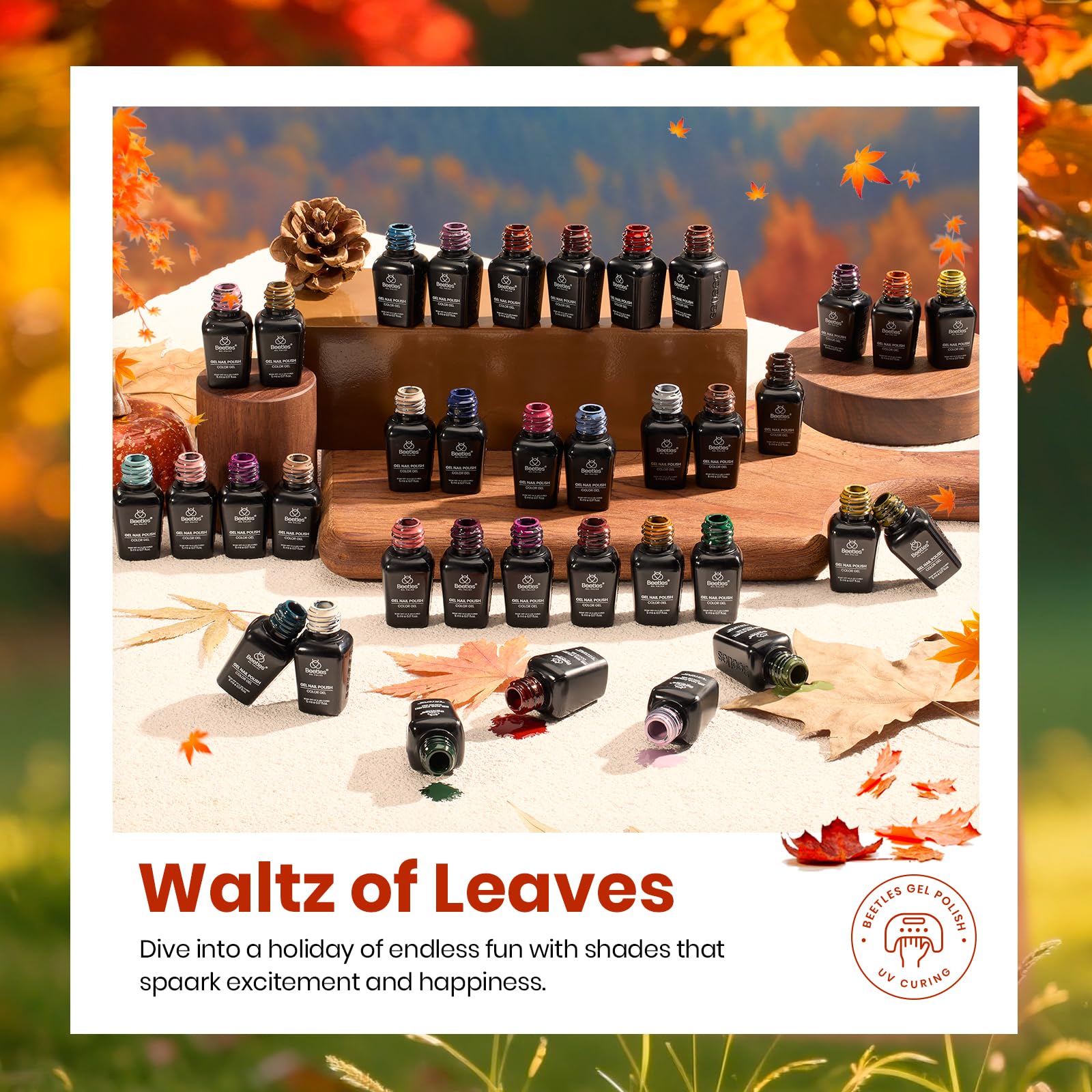 Beetles Gel Polish base coat and top coats deliver durable shine and smooth color