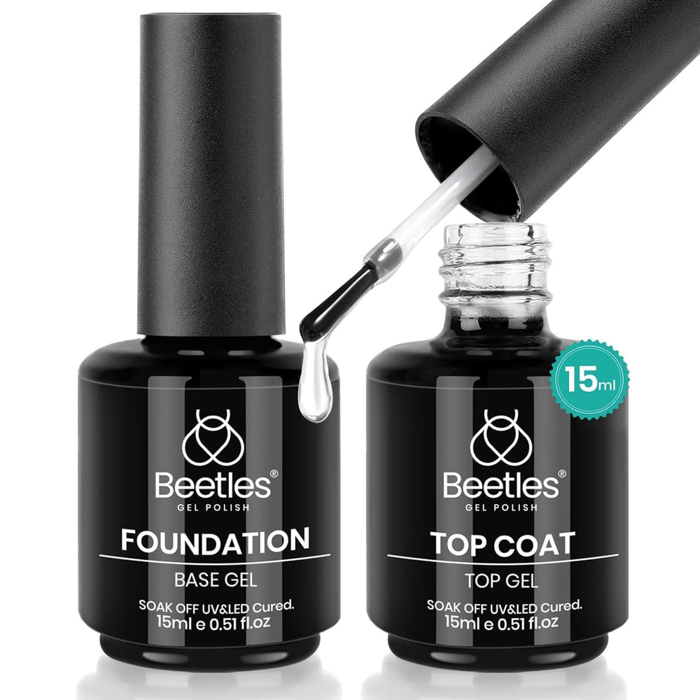 Beetles Gel Polish: conjunto base y top coat con brillo duradero