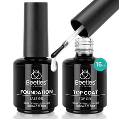 Beetles Gel Polish: conjunto base y top coat con brillo duradero