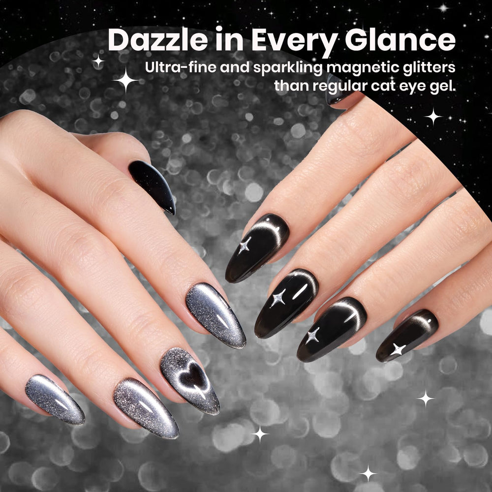 Beetles Gel Polish brillo plateado para destellos sutiles.
