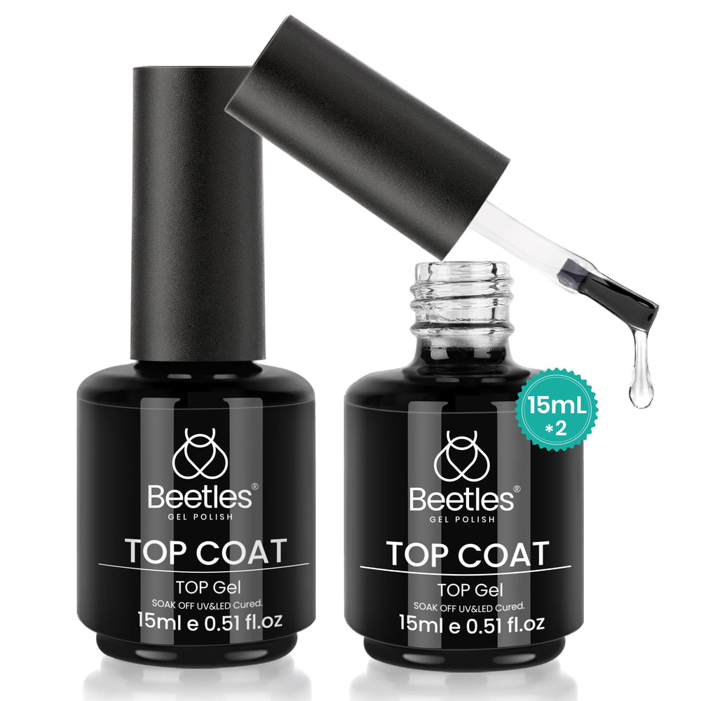 Beetles gel esmalte capa superior sin limpieza, brillo intenso y duradero