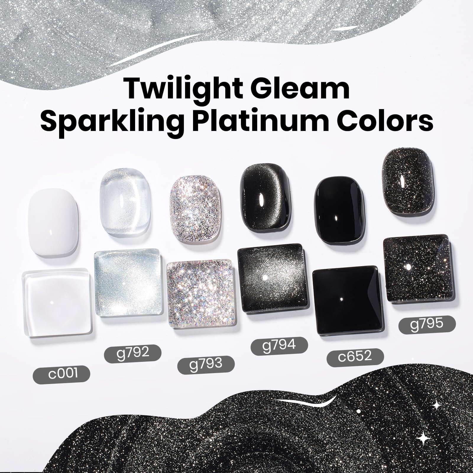 Beetles Gel Polish degradados con acentos brillantes.