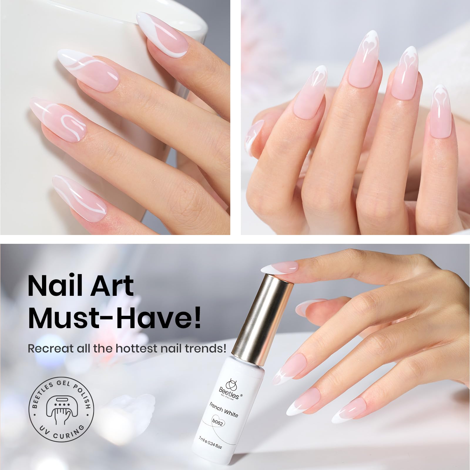 Beetles Gel Polish Dibujo Línea Fina permite trazos finos y diseños detallados.