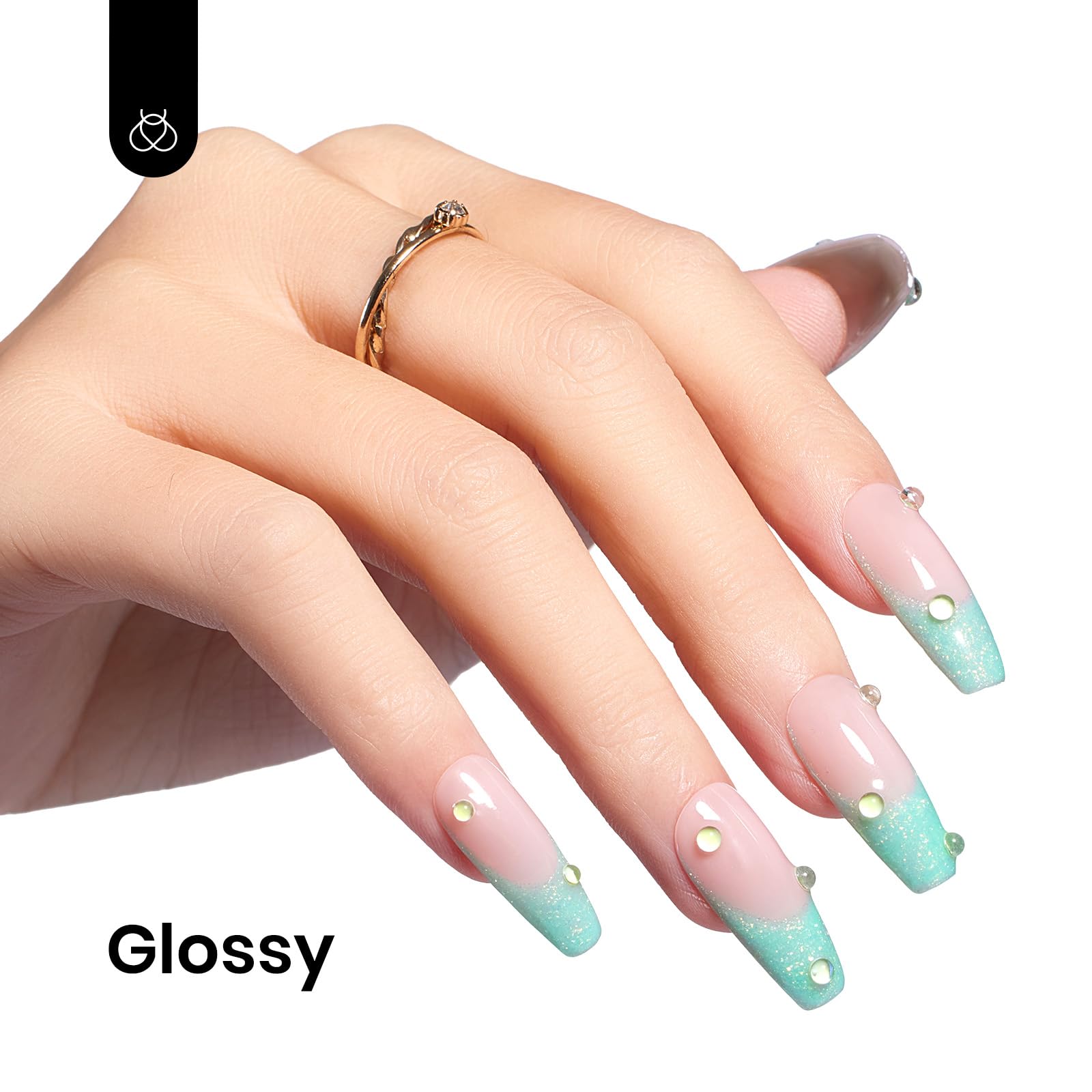 Beetles Gel Polish brillo pistacho aporta destellos brillantes.