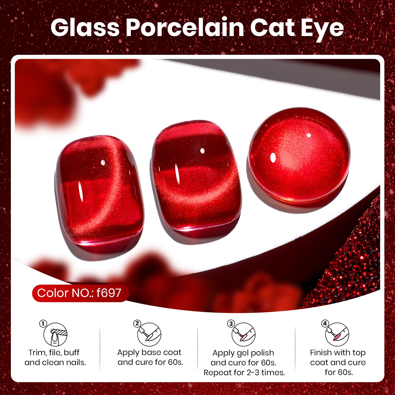 Beetles Gel Polish efecto ojo de gato con imán para crear destellos