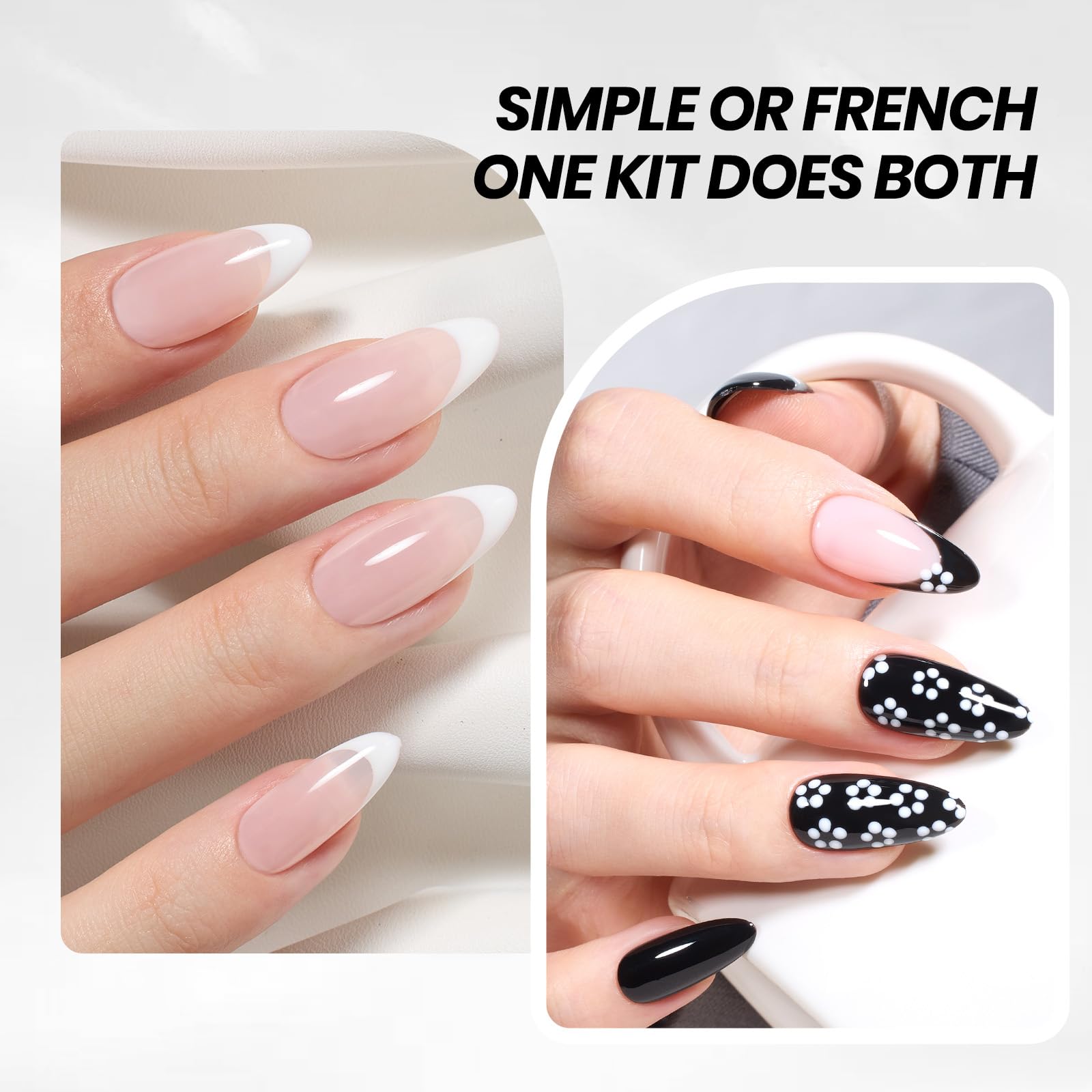 Beetles Gel Polish: dos botellas negro y blanco para uñas