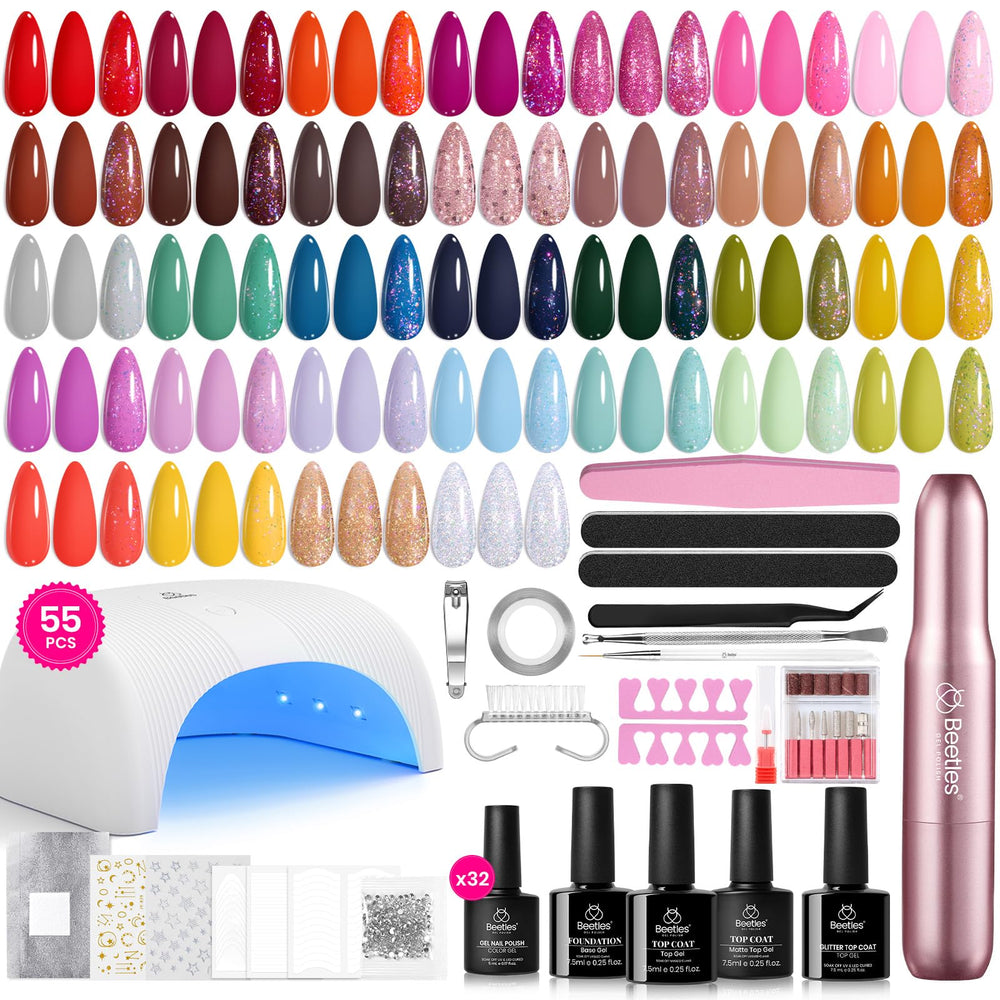 Beetles gel polish kit with 32 colors for versatile at-home manicures