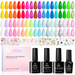 Beetles Gel Polish Kit 36-color pastel palette for versatile nails.