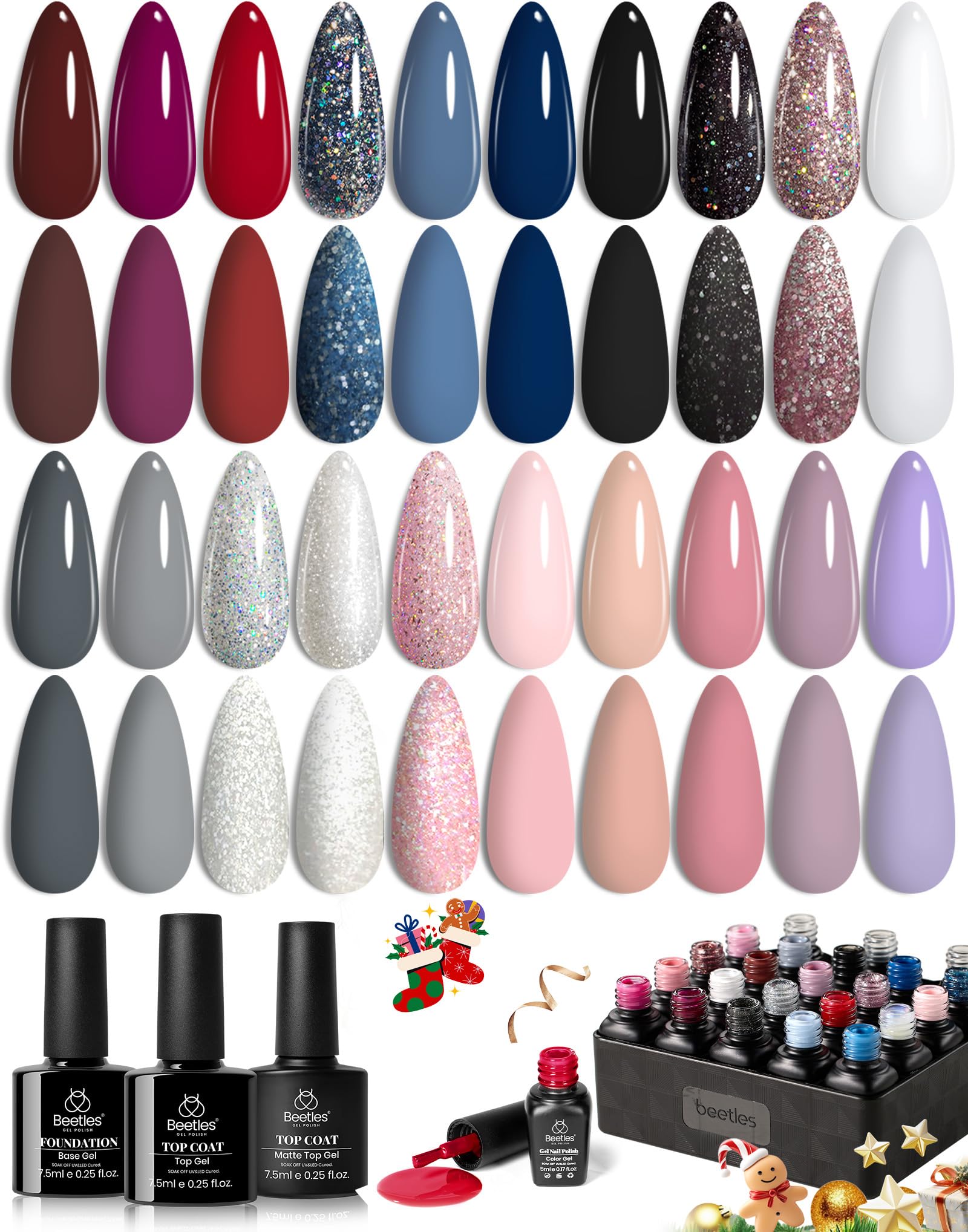 Beetles Gel Polish Kit caja regalo atractiva para sorprender.