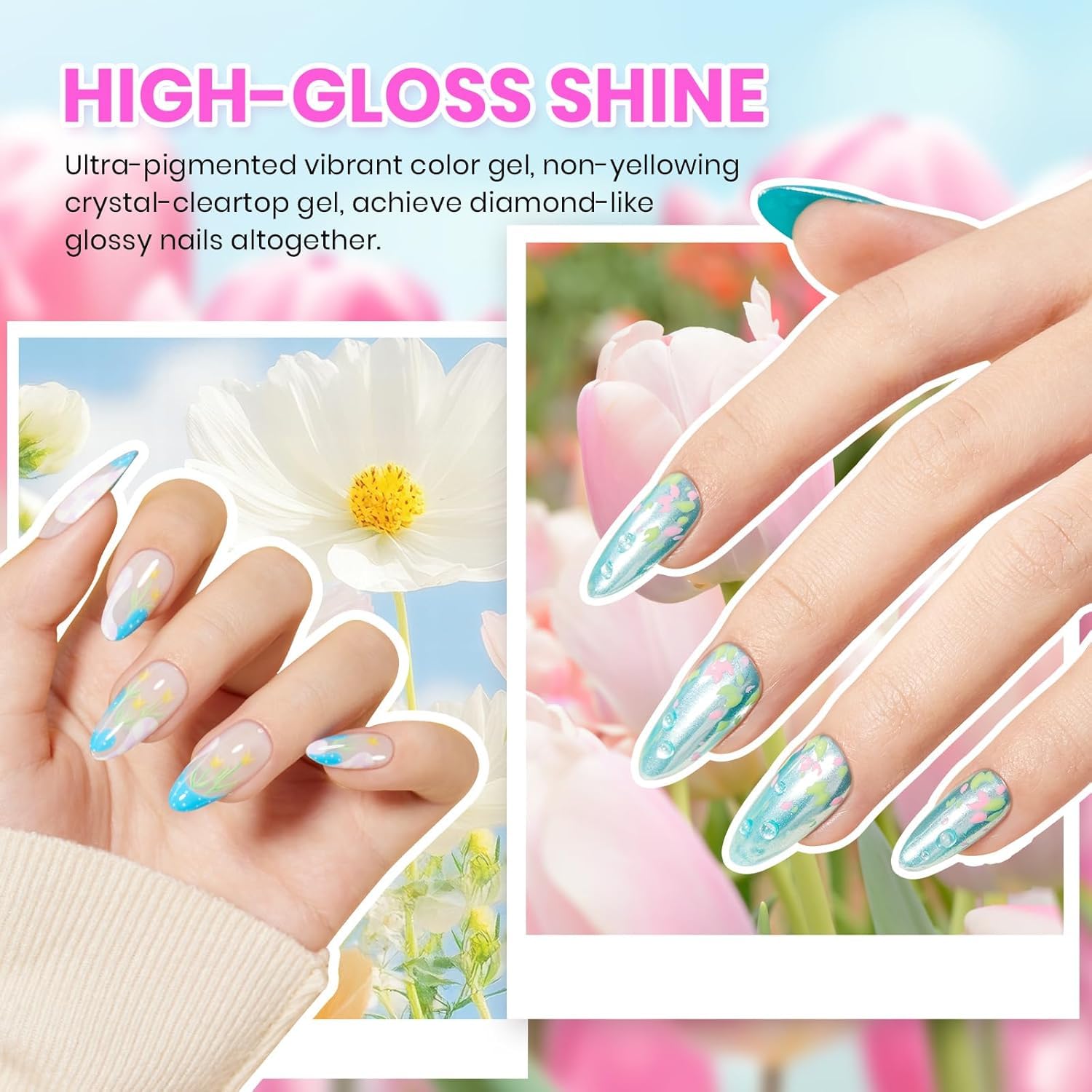 Beetles Gel Polish Kit flower art transfer stickers for nails.