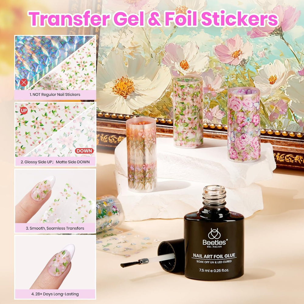 Beetles Gel Polish Kit glossy top coat for a high shine.