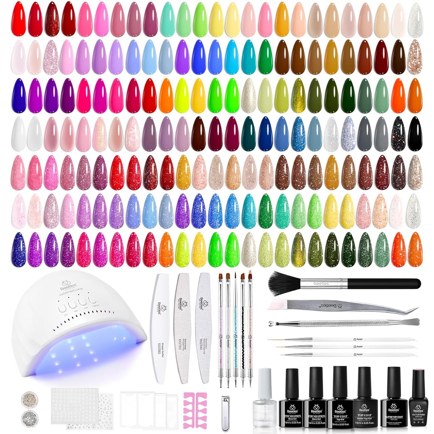 Beetles Gel Polish Kit with UV light for salon-quality nails at home