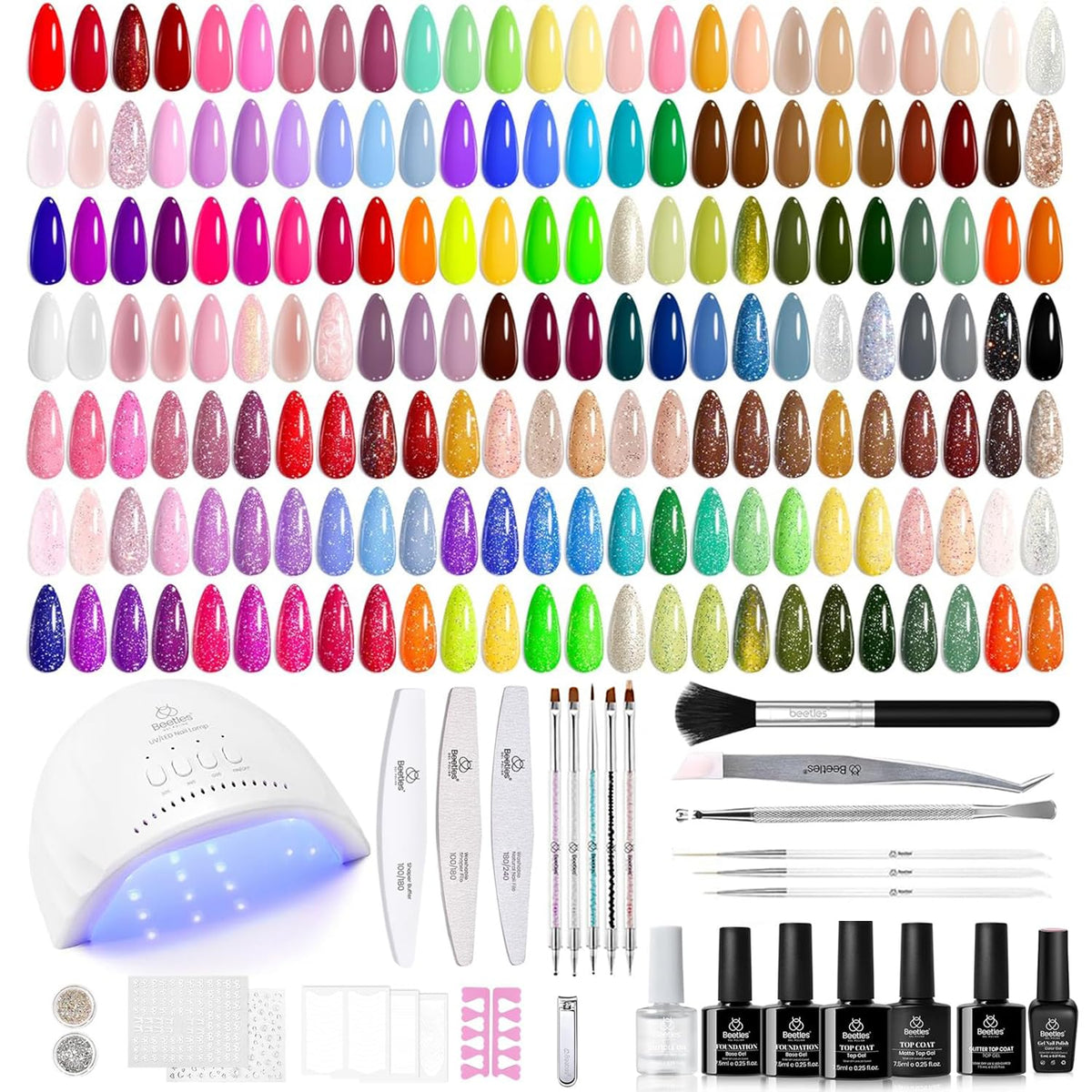 Beetles Gel Polish Kit with UV light for salon-quality nails at home