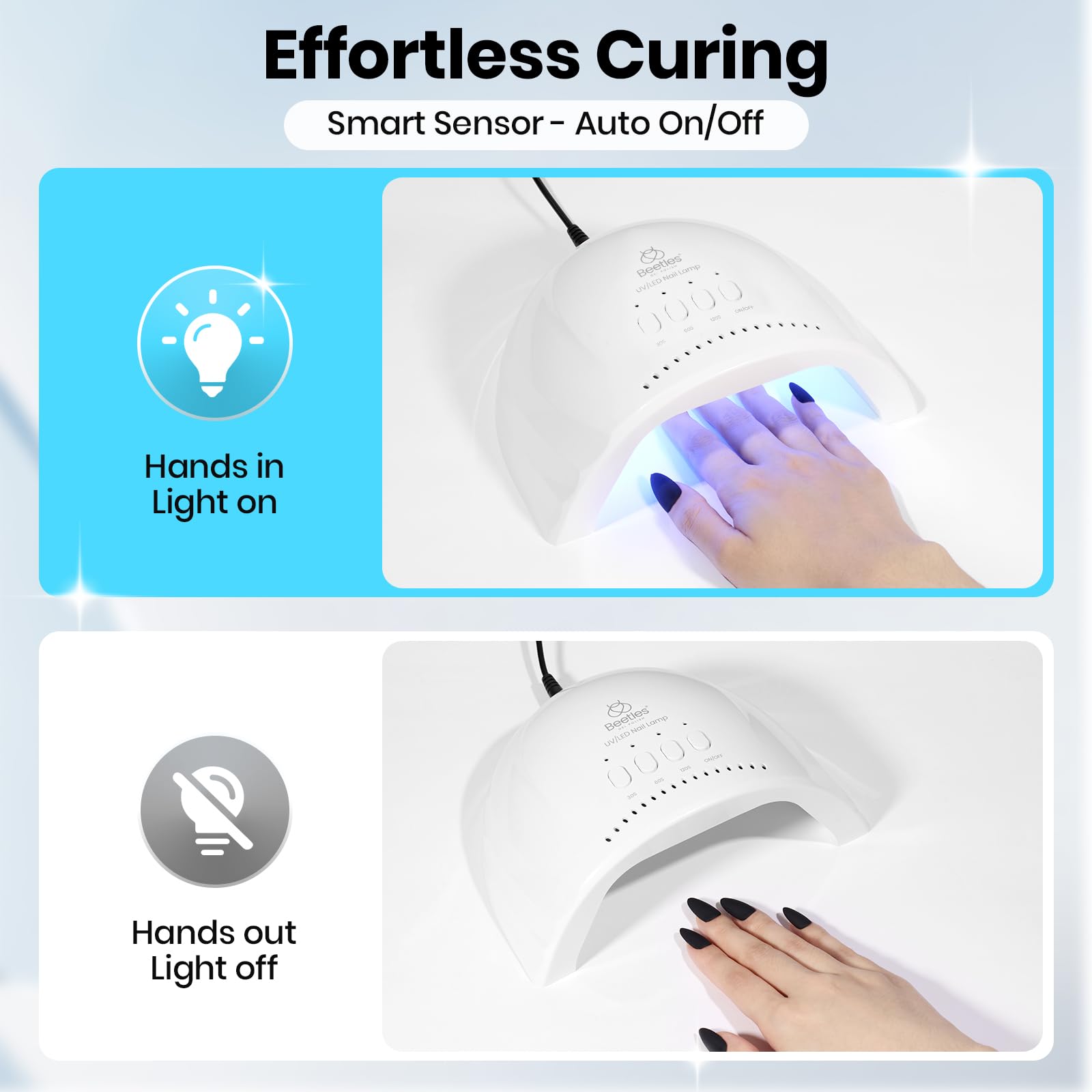 Beetles gel polish lamp 30-second setting for light gels and polish