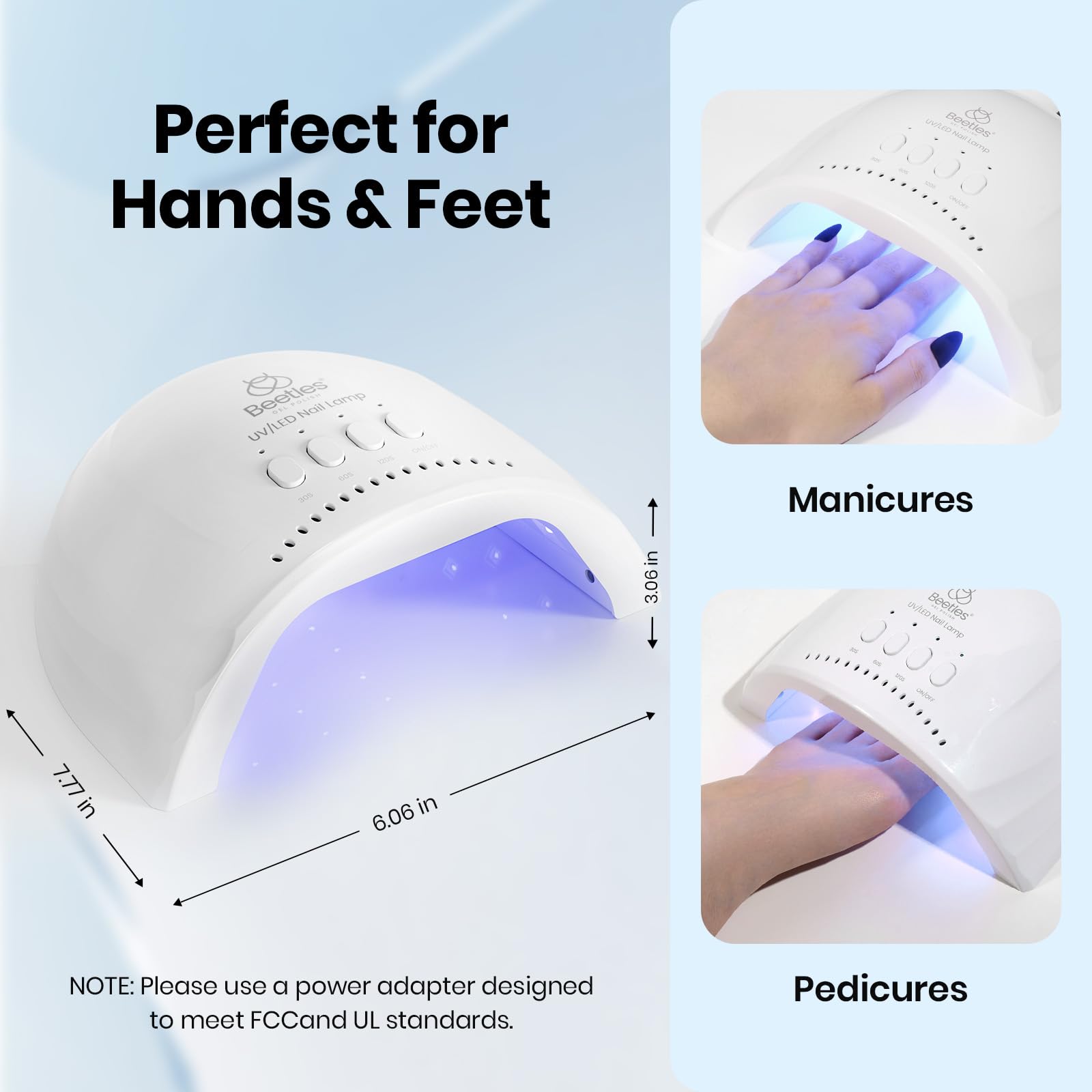 Beetles gel polish lamp 60-second setting for base and top coats