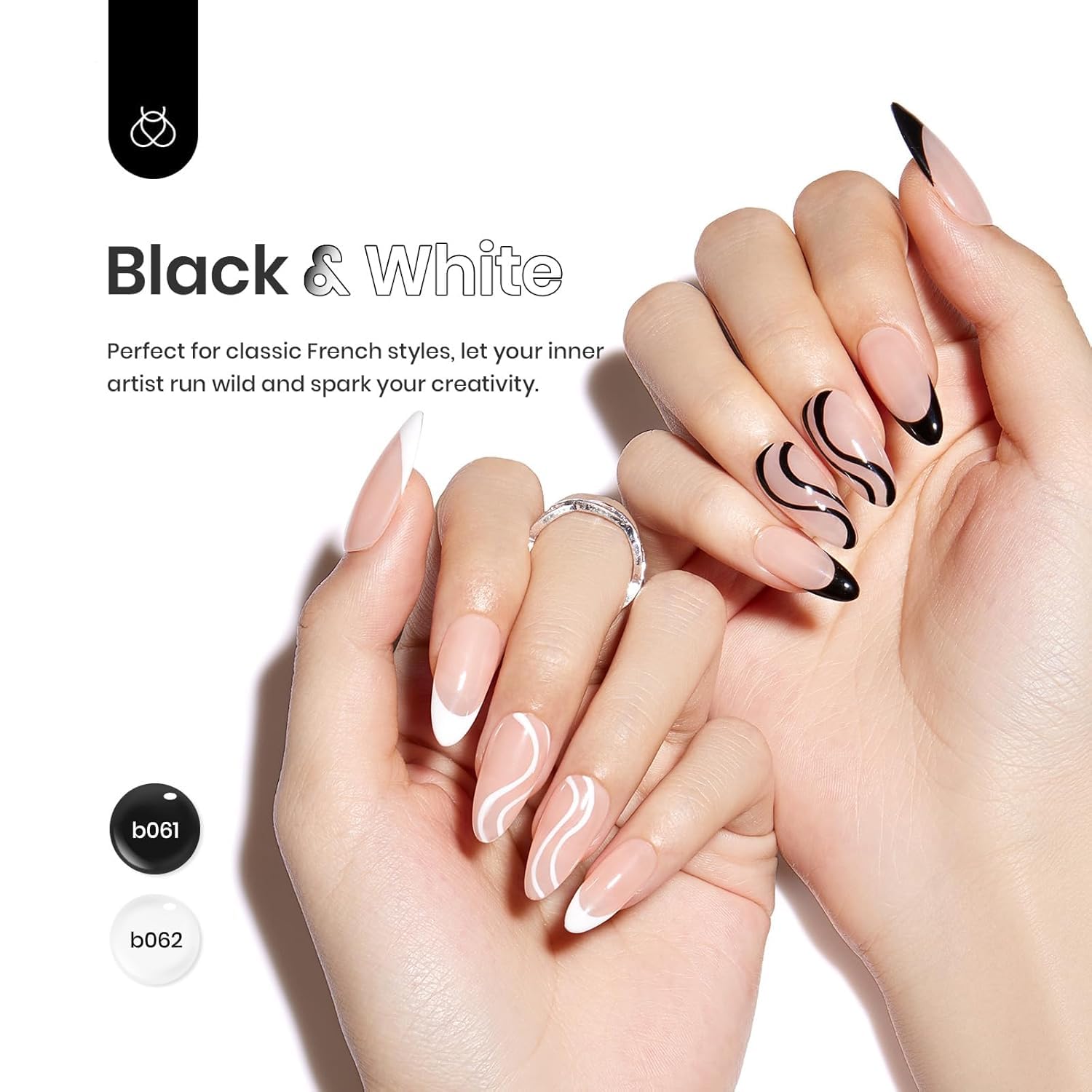 Beetles Gel Polish Liner Blanco para detalles nítidos y contraste.