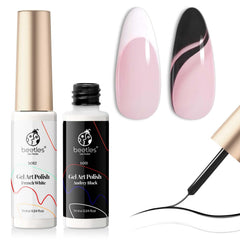 Beetles Gel Polish Liner Negro para delineados precisos en uñas.