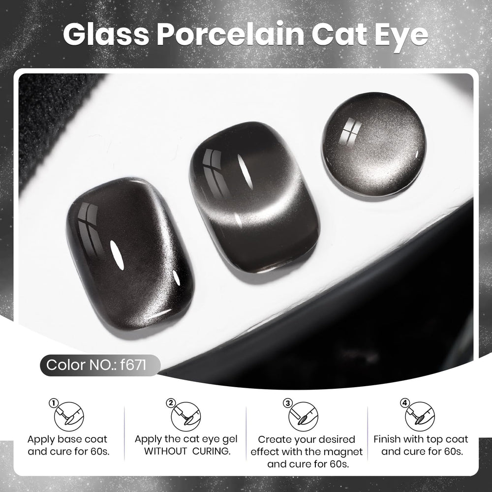 Beetles Gel Polish Cat Eye imán - muestra el efecto ojo de gato en casa