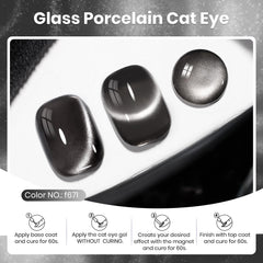 Beetles Gel Polish Cat Eye imán - muestra el efecto ojo de gato en casa