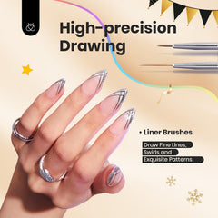 Beetles Gel Polish nail art dotting pen closeup showing precise dot patterns