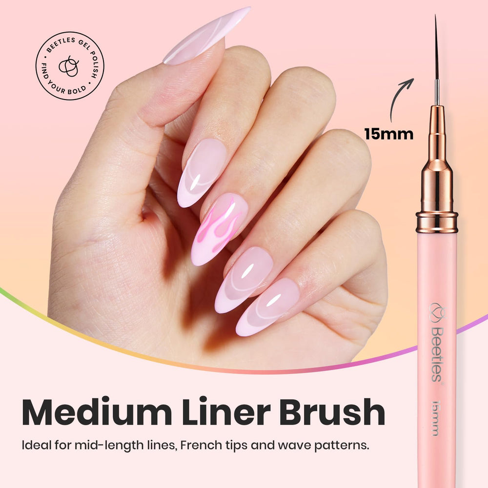 Beetles Gel Polish 15mm liner brush for delicate mid-length strokes