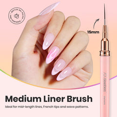 Beetles Gel Polish 15mm liner brush for delicate mid-length strokes