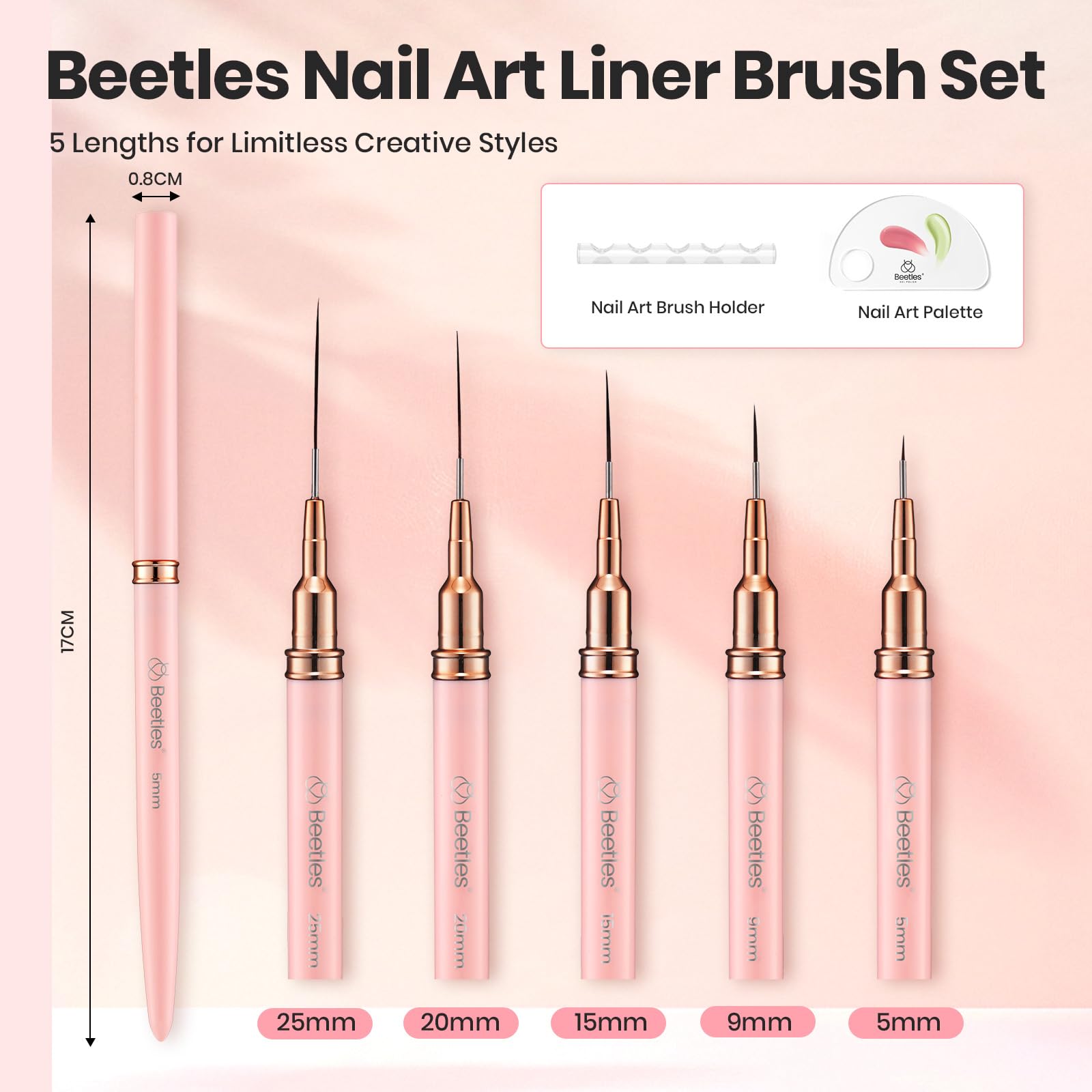 Beetles Gel Polish 5mm liner brush for fine lines and details
