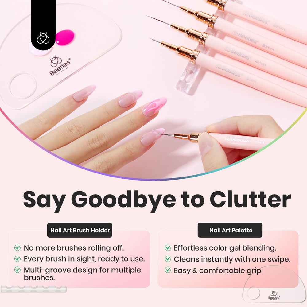 Beetles Gel Polish liner brush bristles close-up highlighting premium gradient fibers
