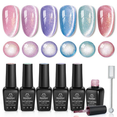 Beetles Gel Polish con efecto ojo de gato galaxia romántica para uñas deslumbrantes y duraderas.
