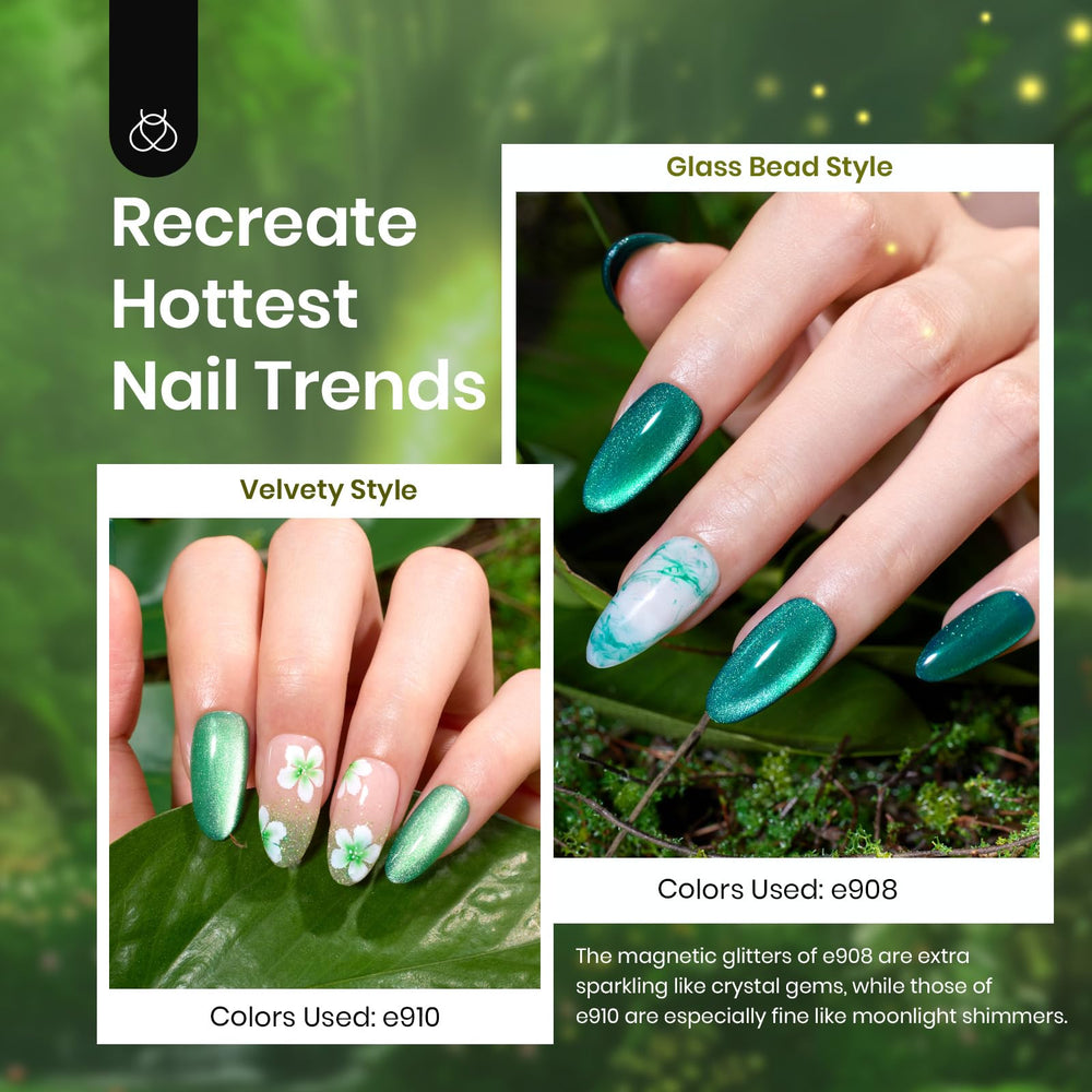 Beetles esmalte en gel perlado con hilo irisado.