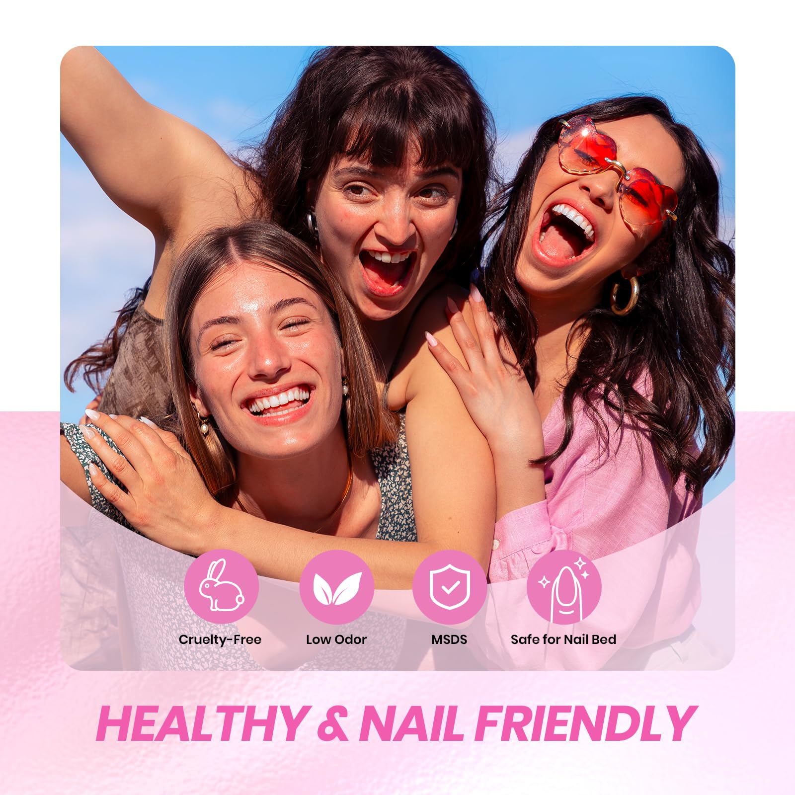 Beetles gel rosa Pétalos rosas, efecto delicado y sutil