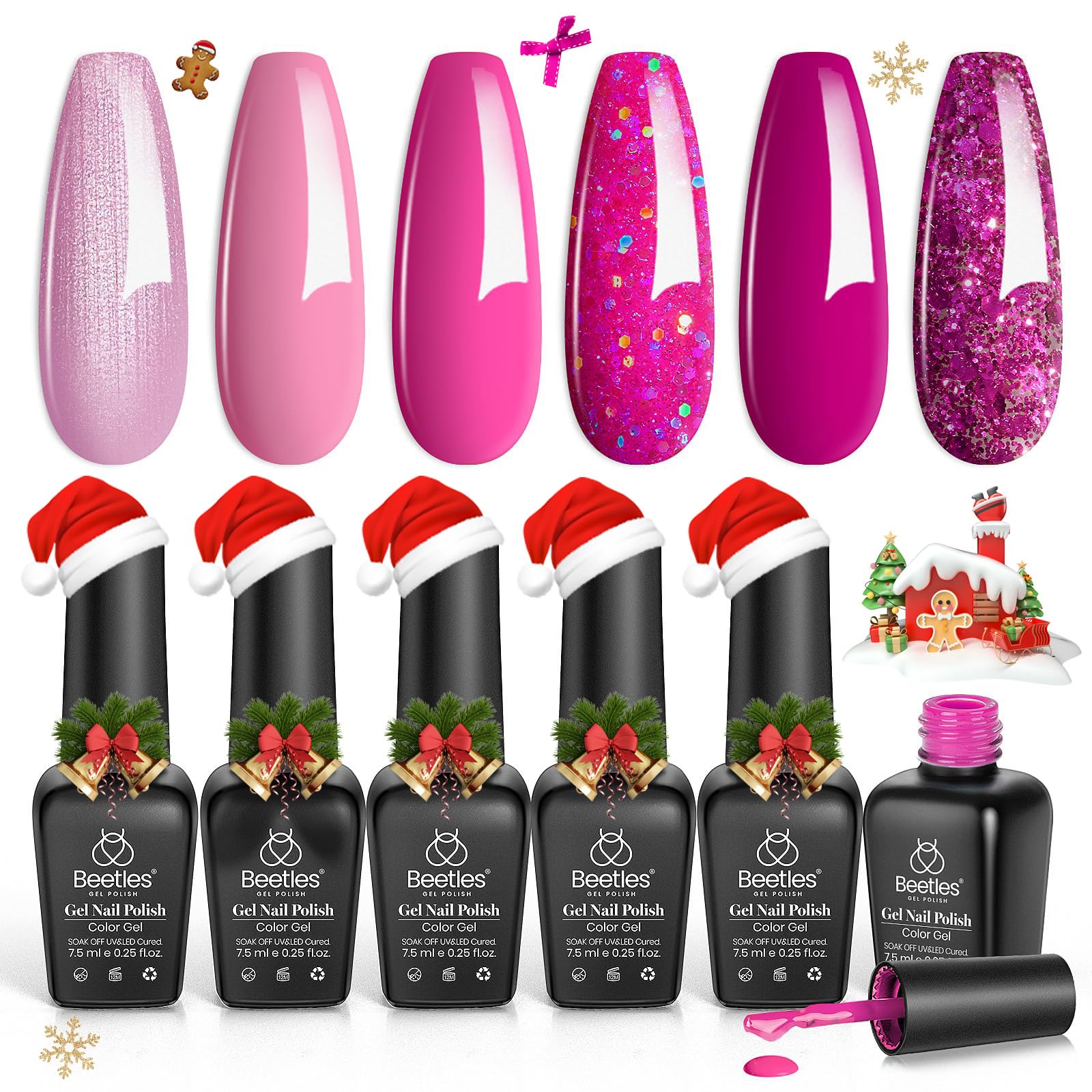 Beetles Pink Angel set de esmaltes para un vistazo general