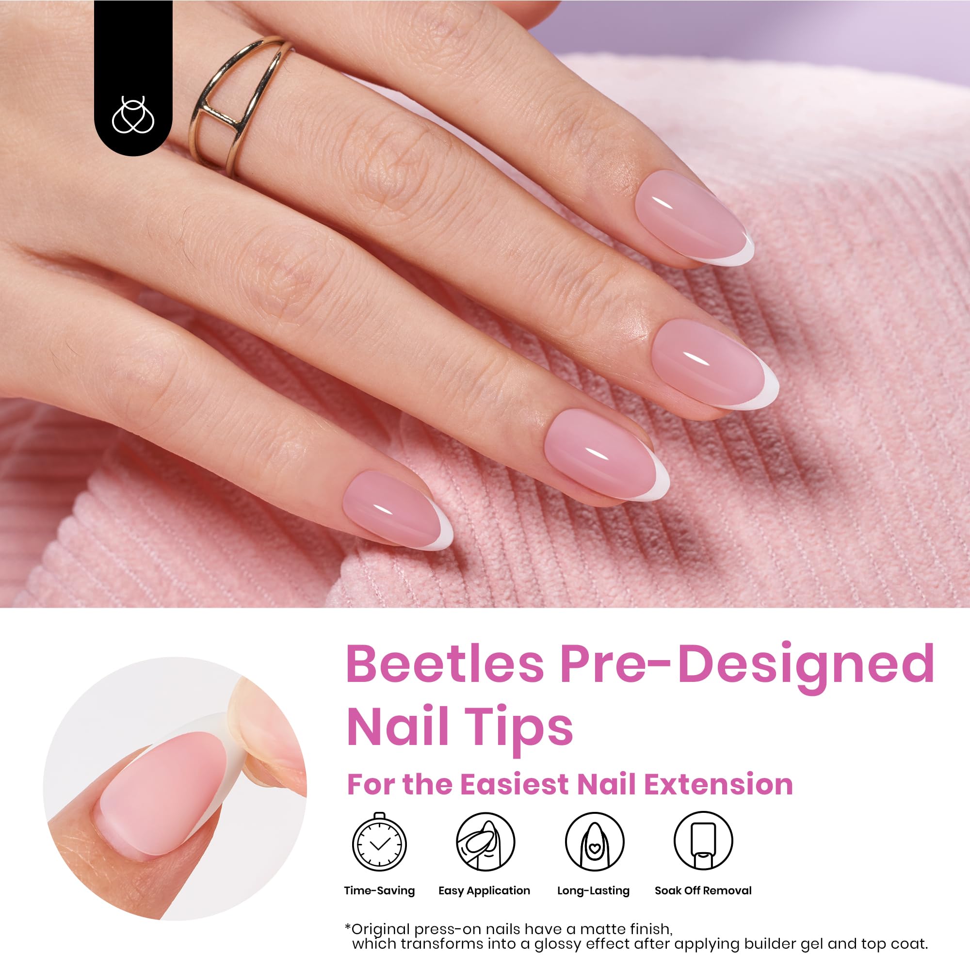 Beetles Gel Polish, puntas prefabricadas, ahorro de tiempo para uñas.