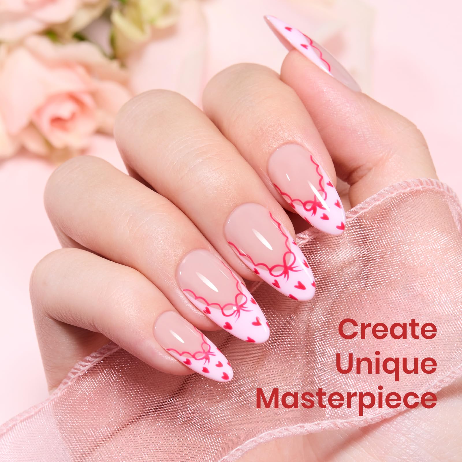 Beetles esmalte gel rosa cálido con brillo para uñas vibrantes